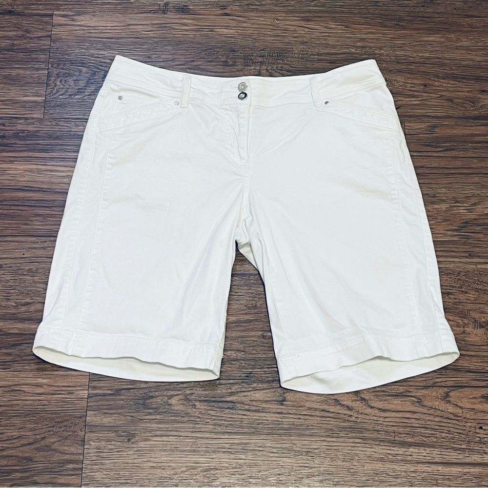 White House Black Market White Bermuda Shorts
